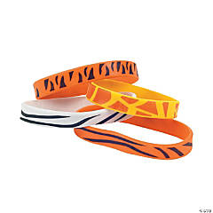 Animal Print Rubber Bracelets - 12 Pc.