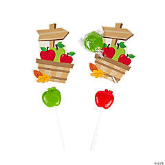 Apple-Shaped Lollipops with Card Handout for 24