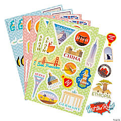 Around the World Sticker Sheets - 24 Pc.