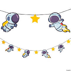 Astronaut & Stars Space Cardstock Banner