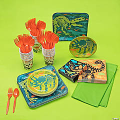 Basic Dinosaur Tableware Kit for 24 Guests