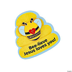 Bee-lieve Jesus Loves You Pins with Card for 12