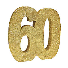 Beistle - 3-D Glittered "60" Centerpiece - 6 Pack
