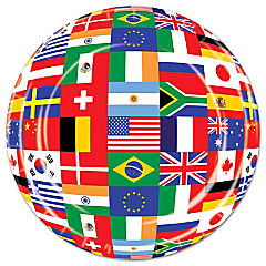 Beistle - International Flag Plates - 9" - 12 Pack