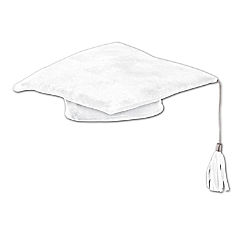 Beistle - Plush Graduate Cap - White - 12 Pack