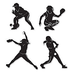 Beistle - Softball Silhouettes - 12 Pack