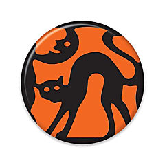 Beistle - Vintage Halloween Cat Silhouette Button - 6 Pack