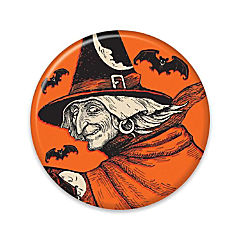 Beistle - Vintage Halloween Classic Witch Button - 6 Pack