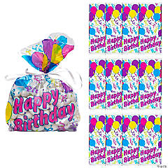 Birthday Balloon Cellophane Bags - 12 Pc.