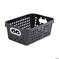 Black Classroom Storage Tall Baskets with Handles - 6 Pc.