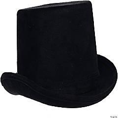 Black Faux Suede Top Hat Adult Costume Accessory