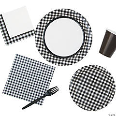 Black Gingham Party Supplies