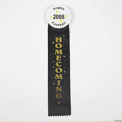 Black Homecoming Ribbon Buttons