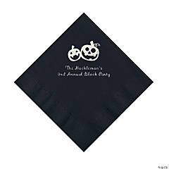 Black Pumpkin Personalized Napkins with Silver Foil – Luncheon