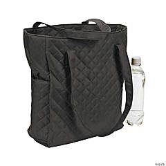 Black Quilted Tote Bag