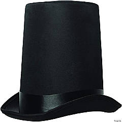 Black Stove Pipe Top Hat Adult Costume Accessory