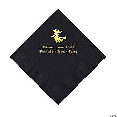 Black Witch Personalized Napkins with Gold Foil – Luncheon