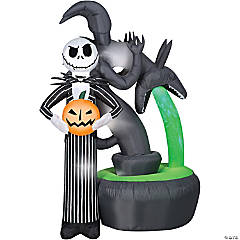 Blow Up Inflatable Projection Jack Skellington Inflatable Outdoor Yard Decoration