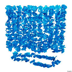 Blue Flower Plastic Leis - 12 Pc.