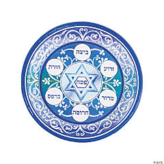 Blue Passover Paper Dinner Plates - 8 Ct.
