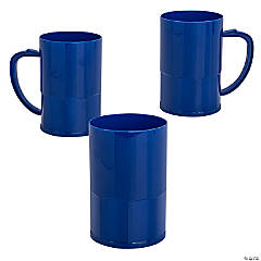 Blue Plastic Mugs - 12 Pc.