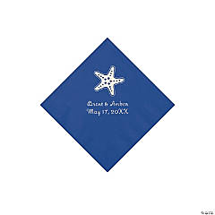 Blue Starfish Personalized Beverage Napkins - 50 Pc.