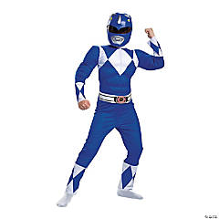 Boy's Classic Muscle Mighty Morphin Blue Ranger Costume
