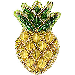 BP-230C Beadwork kit for creating brooch Crystal Art &quot;Pineapple&quot;