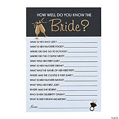 Bridal Shower Trivia Game - 12 Pc.