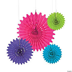 Bright Hanging Tissue Paper Fans