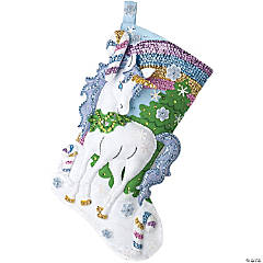 Bucilla Felt Stocking Applique Kit 18 Long- Storytime Santa