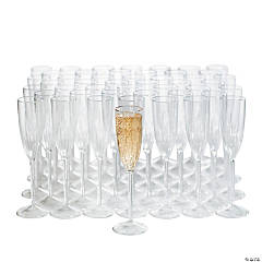 Bulk  100 Ct. Premium Plastic Etched Champagne Flutes