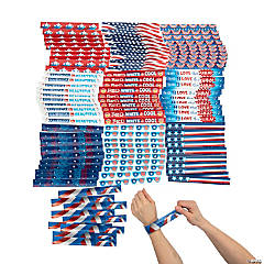 Bulk 100 Pc. Patriotic Slap Bracelet Assortment