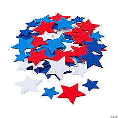 Bulk 100 Pc. Patriotic Stars Self-Adhesive Felt Shapes