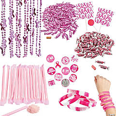 Bulk 1164 Pc. Breast Cancer Awareness Candy & Apparel Mix