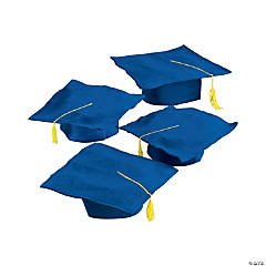 Bulk 12 Pc. Kids' Blue Felt Elementary School Graduation Mortarboard Hats