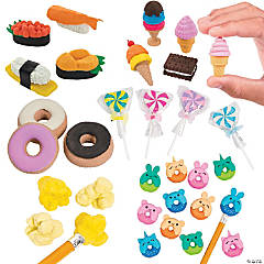 Bulk 144 Pc. Mini Erasers Food Kit