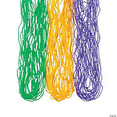 Bulk 144 Pc. Mini Transparent Mardi Gras Bead Necklaces