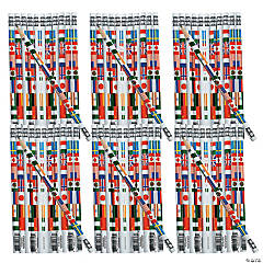 Bulk 144 Pc. Multicultural Flag Pencils
