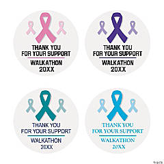 Bulk 144 Pc. Personalized Awareness Ribbon Favor Stickers
