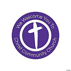 Bulk  144 Pc. Personalized Welcome to Church Stickers