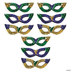 Bulk 144 Pc. Sequin Mardi Gras Masks