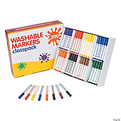 Madisi Washable Markers, Broad Line Markers, Assorted Colors, Classroom Bulk 240