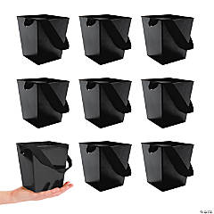 Bulk 24 Pc. Black Cardboard Buckets with Ribbon Handles
