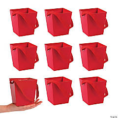 Bulk 24 Pc. Red Cardboard Buckets with Ribbon Handles