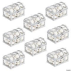 Bulk 24 Pc. Silver & Clear Trunk Favor Containers