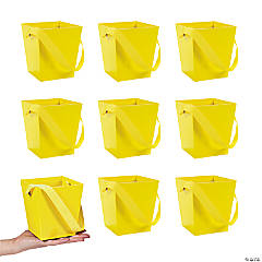 Bulk 24 Pc. Yellow Cardboard Buckets with Ribbon Handles