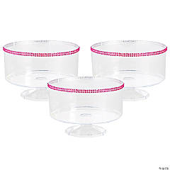 Bulk 3 Pc. Trifle Containers with Pink Gem Trim