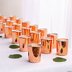 Bulk 36 Pc. Copper Mercury Glass Votive Candle Holders