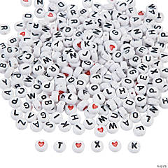 Letter Beads 7mm Little Round Black Alphabet Acrylic or Resin Beads 400 Pc  Set 